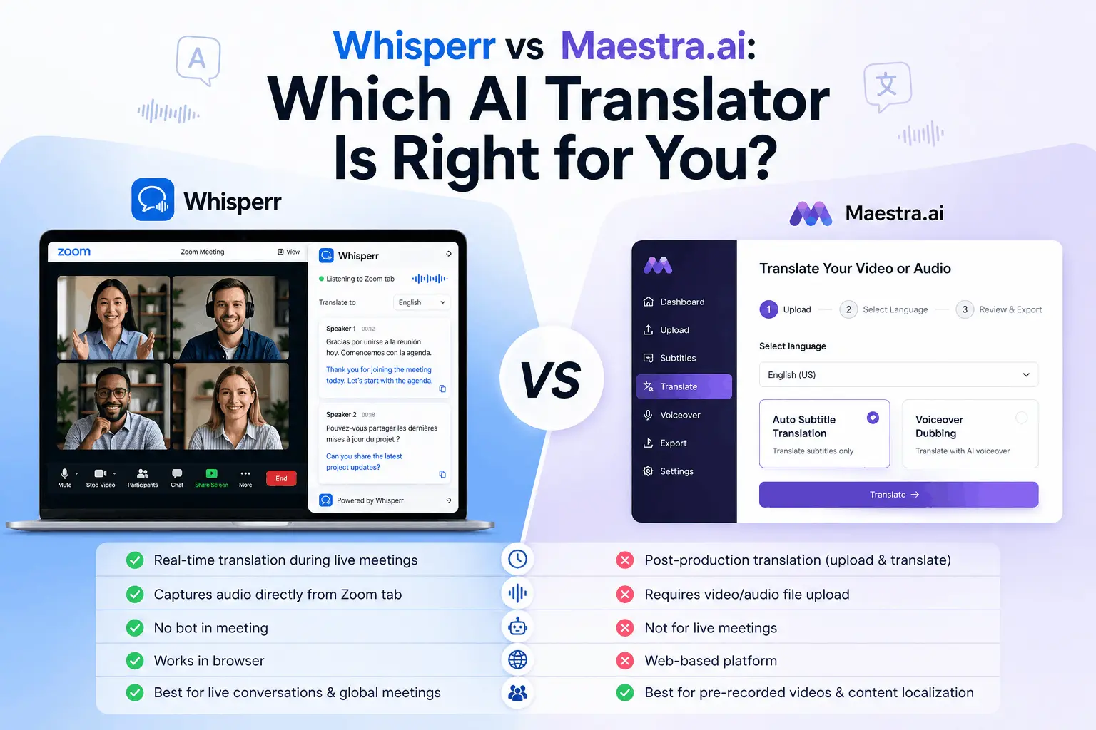 Whisperr vs Maestra AI