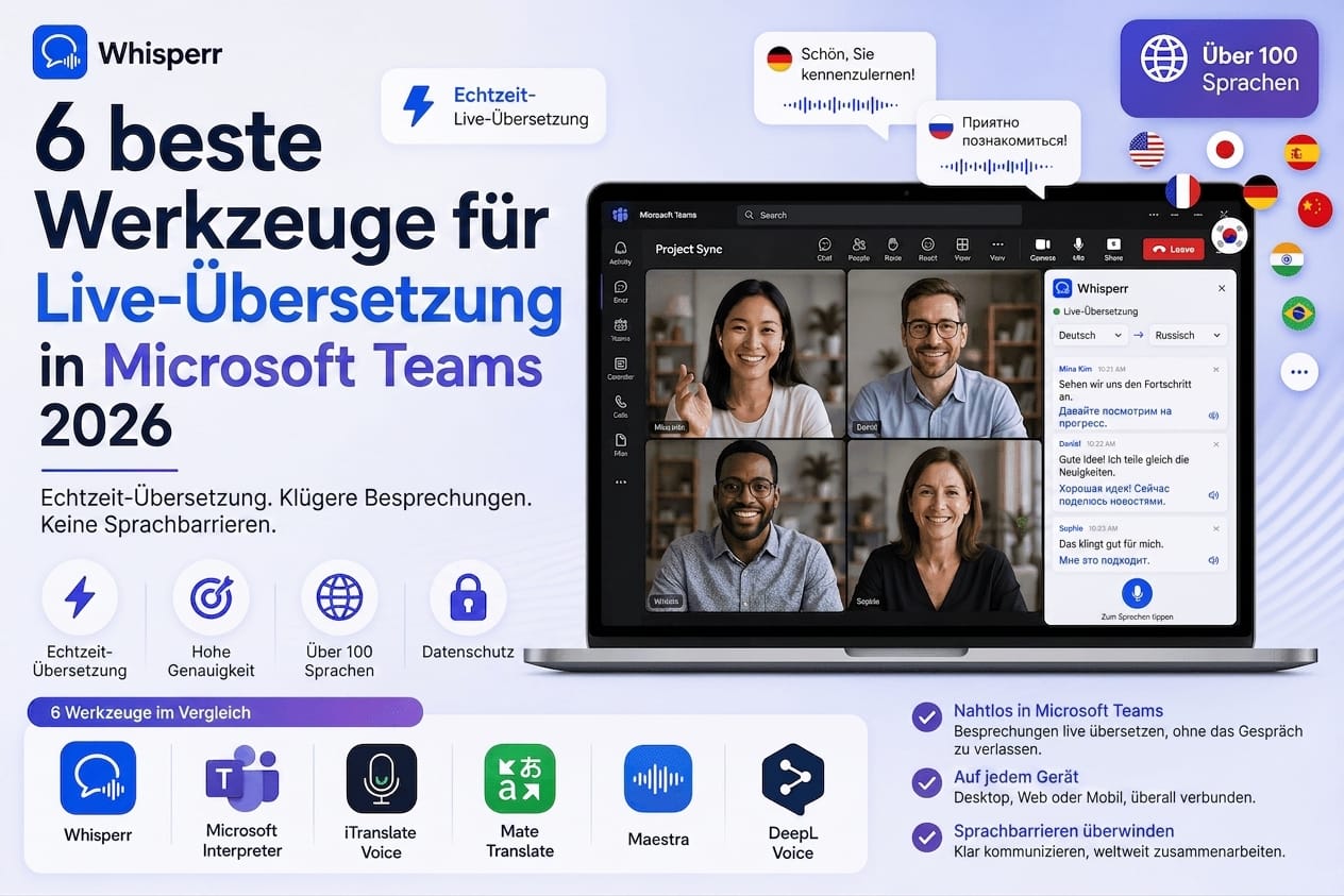 6 beste Werkzeuge für Live-Übersetzung in Microsoft Teams 2026