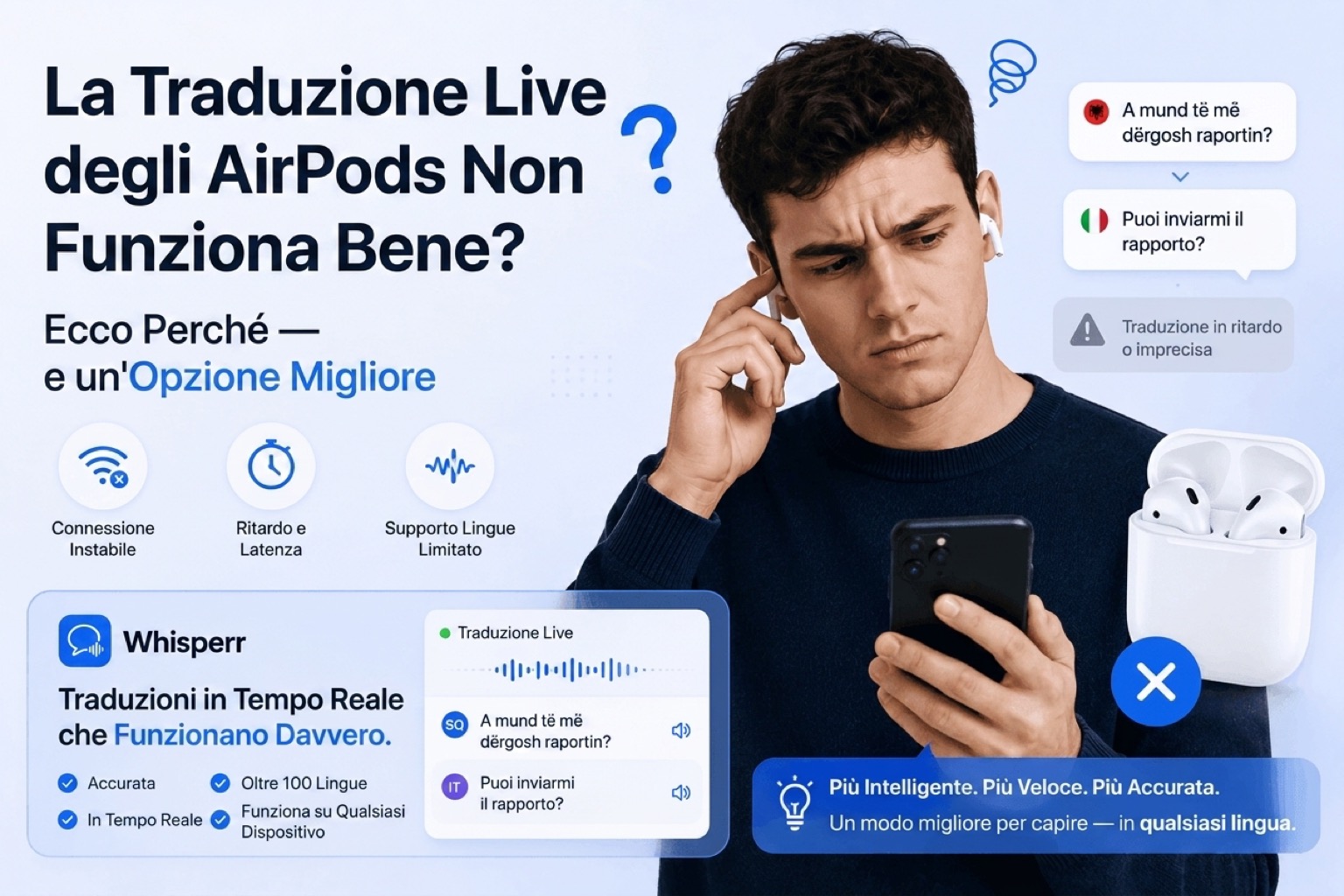 La traduzione dal vivo delle AirPods non funziona bene? Ecco perché, e un'alternativa migliore