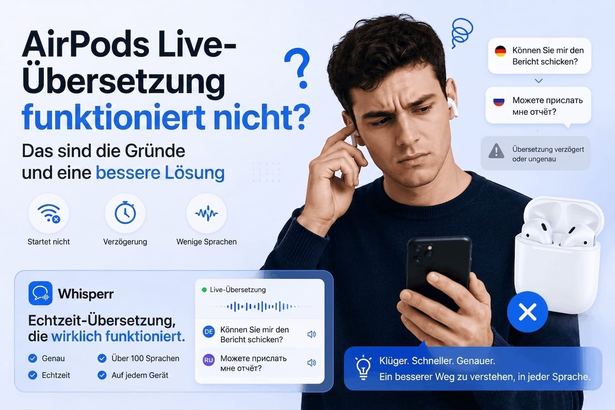AirPods Live-Übersetzung funktioniert nicht? Ursachen und eine bessere Lösung