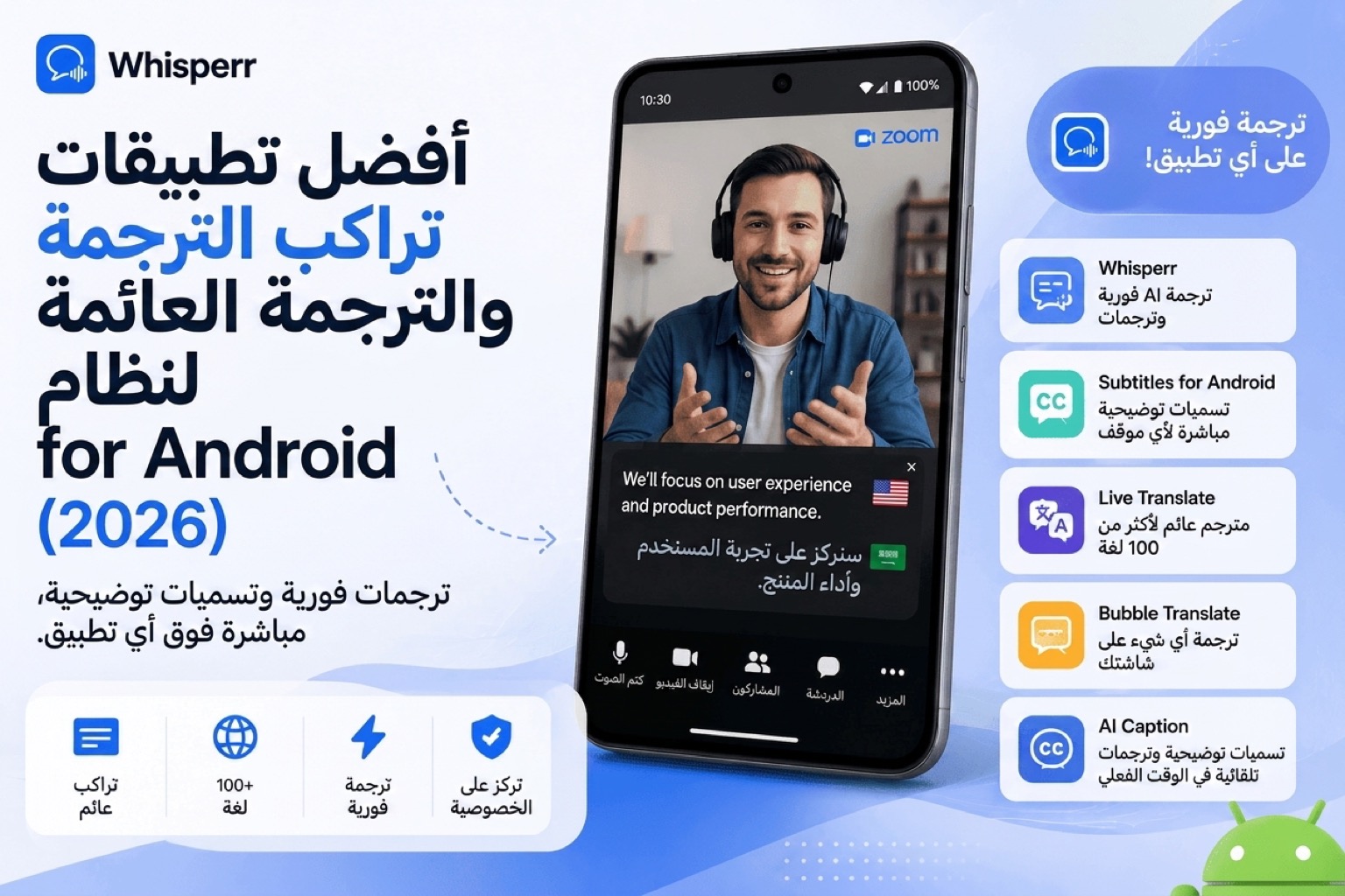 أفضل تطبيقات الترجمة العائمة وطبقات الترجمة فوق الشاشة لأندرويد (2026)