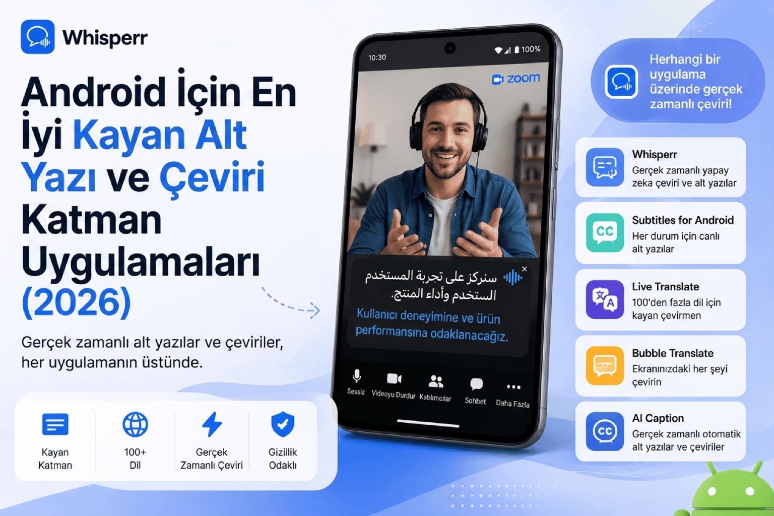 Android İçin En İyi Kayan Altyazı ve Çeviri Kaplama Uygulamaları (2026)