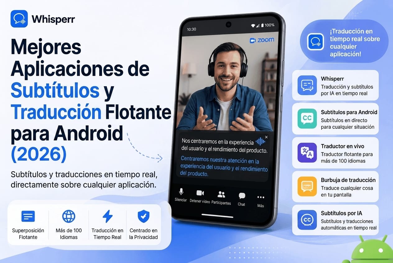 Las mejores apps de subtítulos flotantes y superposición de traducción para Android (2026)