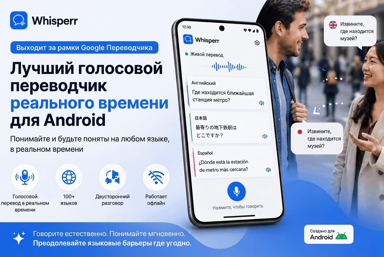 Лучший голосовой переводчик для Android в 2026 году