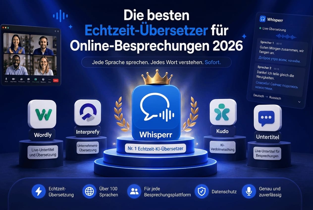 Die besten Echtzeit-Übersetzer für Online-Besprechungen 2026