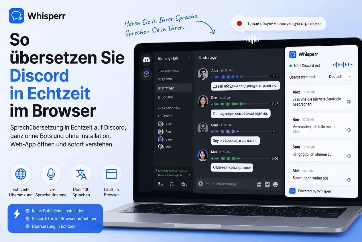Discord in Echtzeit übersetzen ohne Bot und ohne Admin