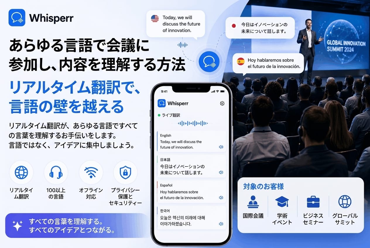 通訳者なしで国際会議を理解する方法【2026年版】