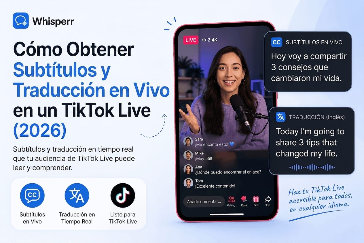 Cómo poner subtítulos traducidos en un TikTok Live
