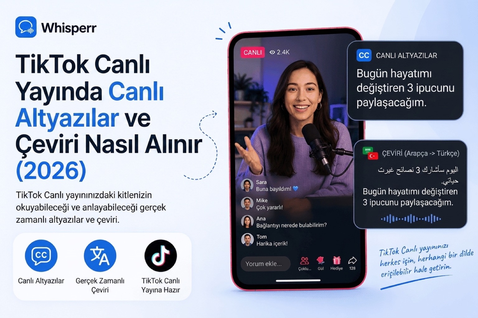 TikTok Canlı Yayınında Canlı Altyazı ve Çeviri Nasıl Alınır? (2026)
