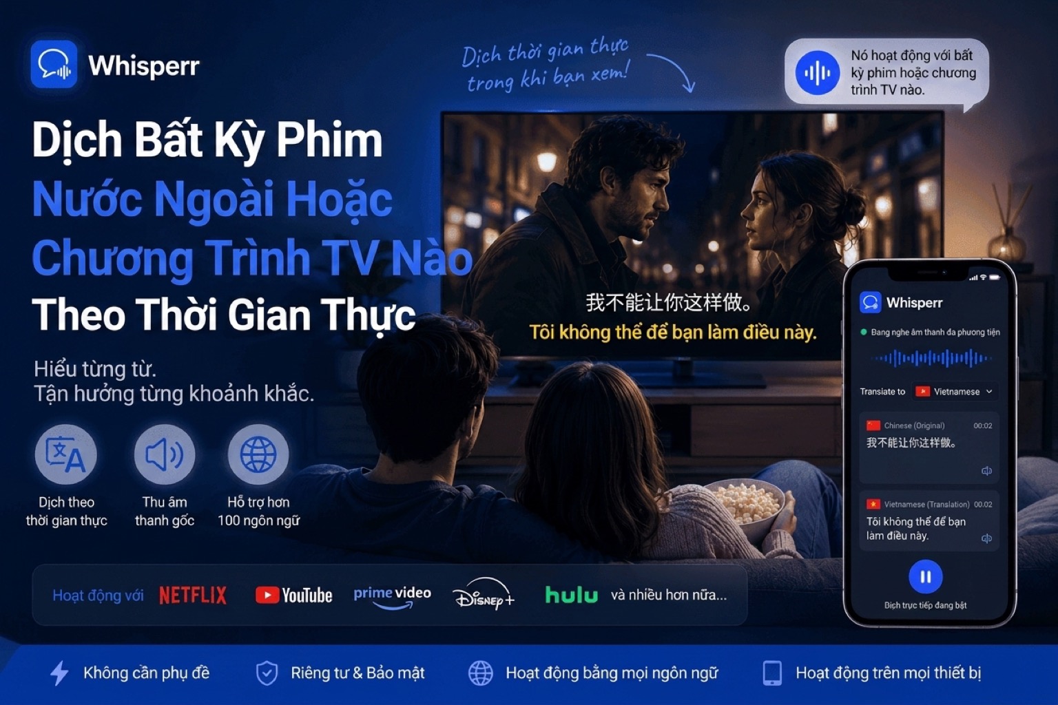 Cách dịch trực tiếp phim nước ngoài (Netflix, Disney+, Prime và hơn thế)