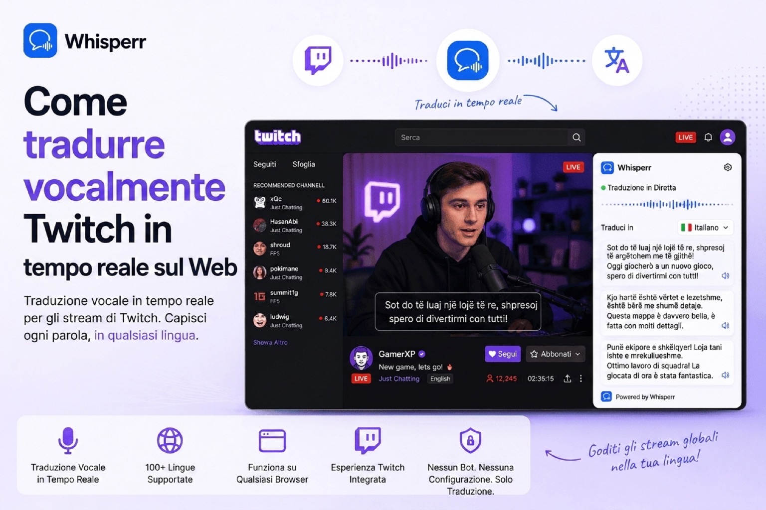 Come tradurre la voce di Twitch dal vivo in tempo reale