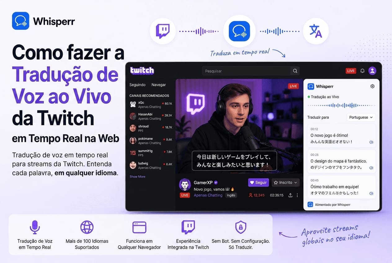 Como assistir lives da Twitch com tradução em tempo real