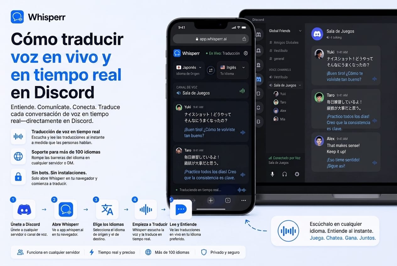 Cómo traducir voz en Discord en tiempo real: 2 formas