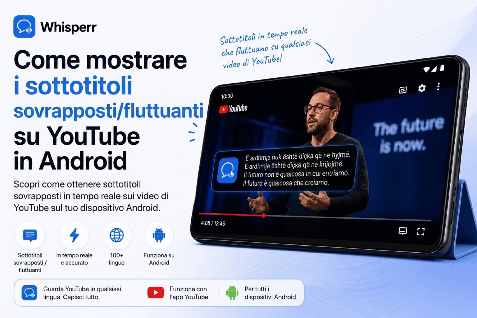 Come mostrare sottotitoli flottanti su YouTube in Android