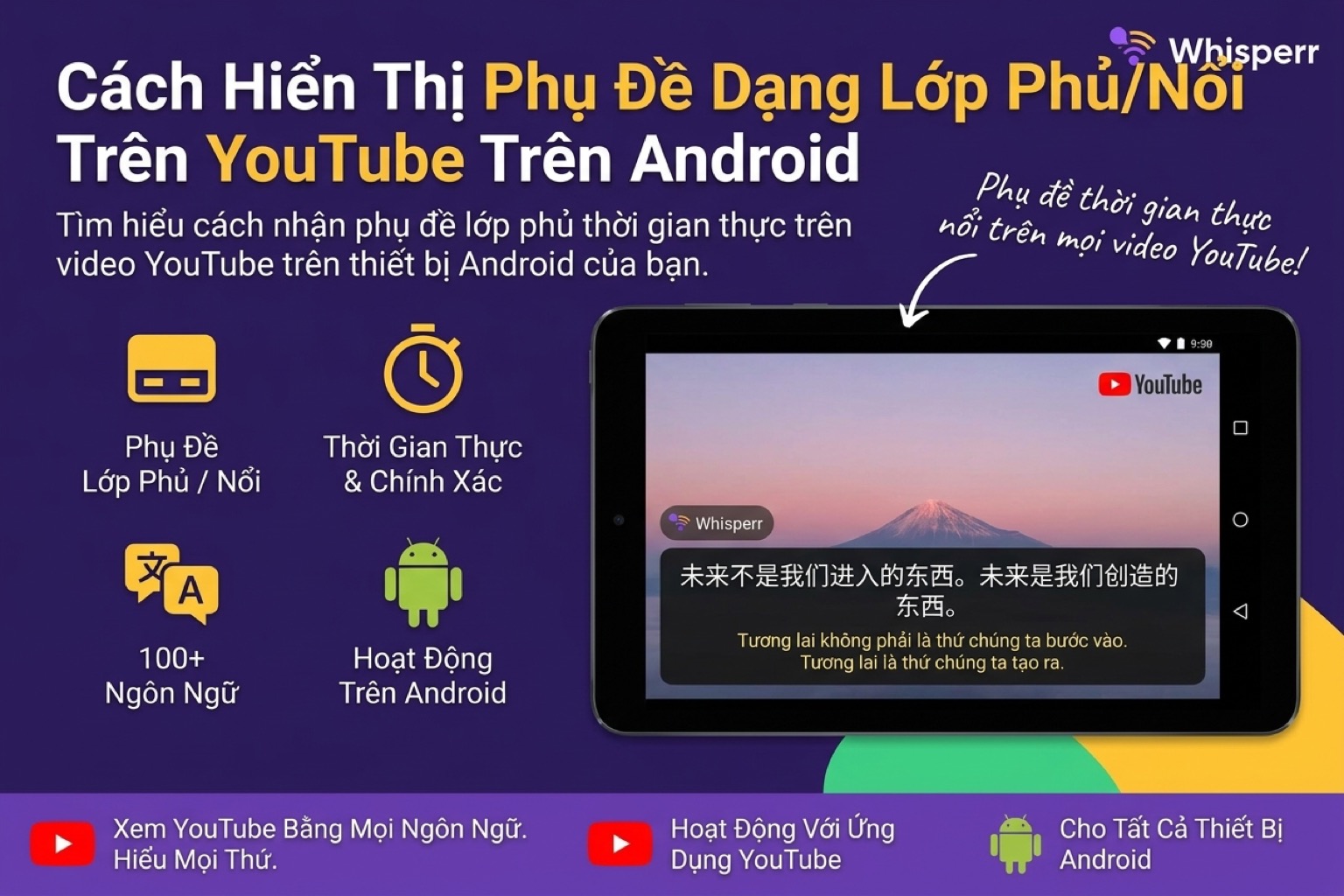 Cách hiện phụ đề nổi trên YouTube trong Android
