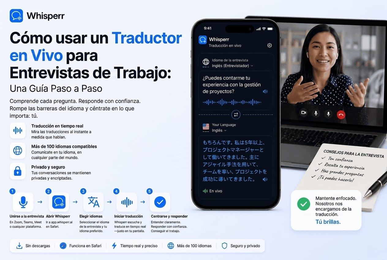 Cómo usar un traductor en vivo en una entrevista de trabajo