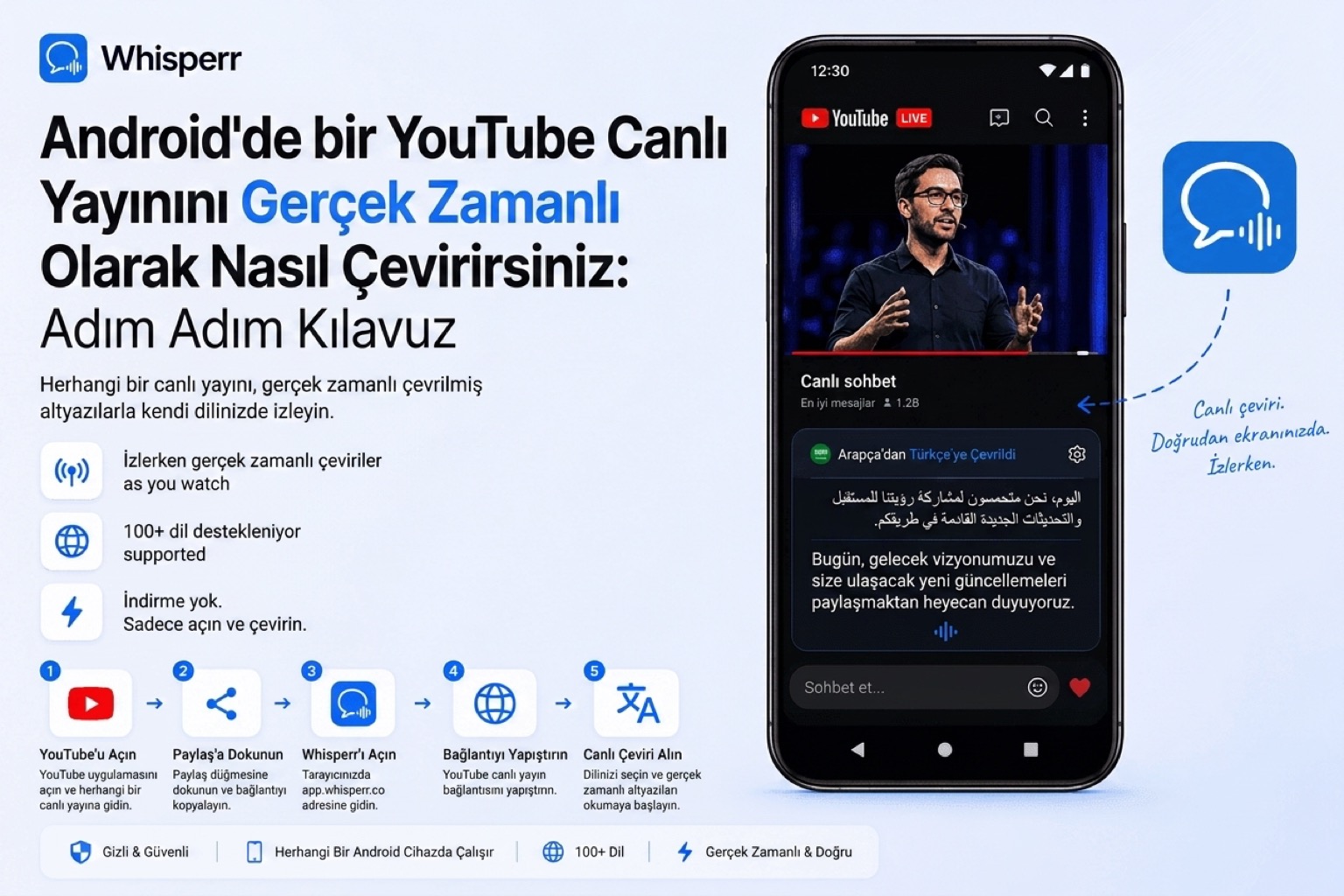 Android'de Bir YouTube Canlı Yayını Gerçek Zamanlı Nasıl Çevrilir? Adım Adım Rehber