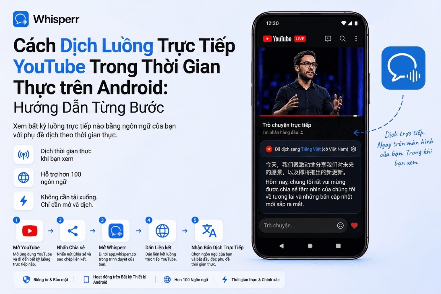 Cách dịch livestream YouTube theo thời gian thực trên Android: hướng dẫn từng bước