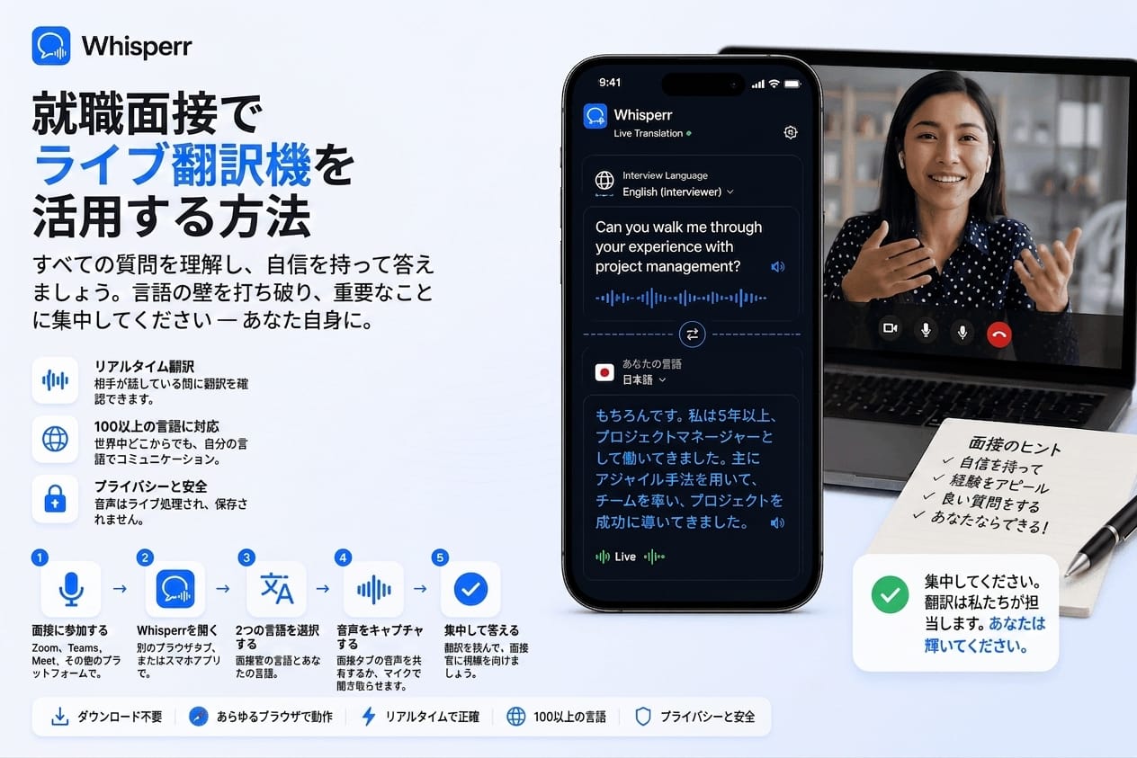 面接でリアルタイム翻訳を使う方法