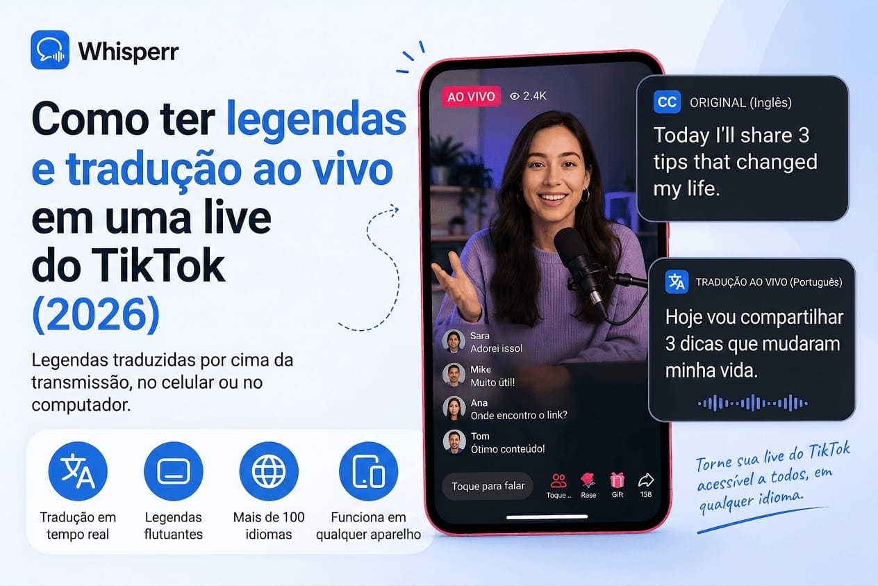 Como ter legendas e tradução ao vivo em uma live do TikTok