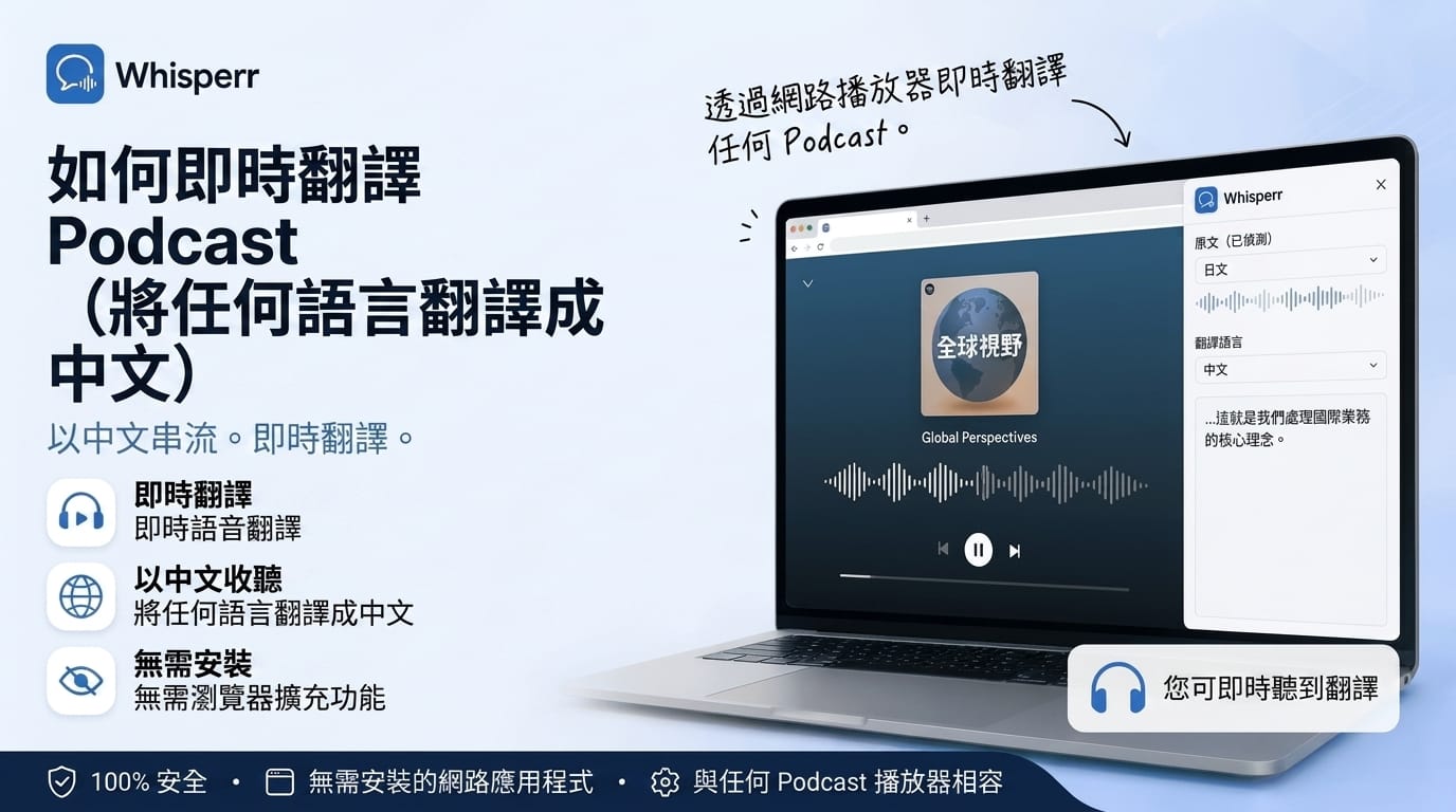 如何即時把外語 Podcast 翻譯成中文收聽