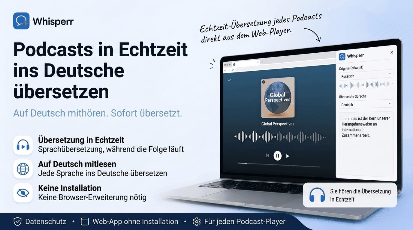 Podcasts in Echtzeit ins Deutsche übersetzen
