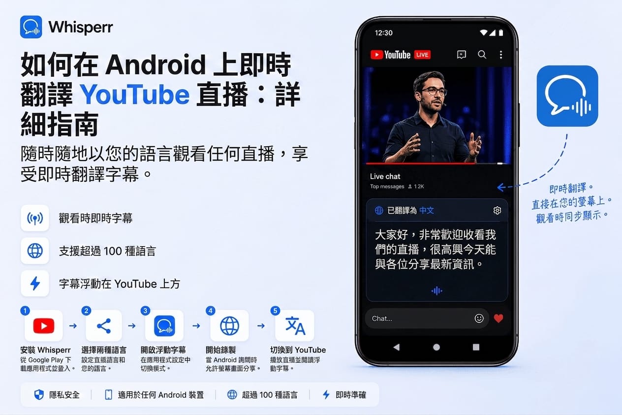 在 Android 上即時翻譯 YouTube 直播的完整教學