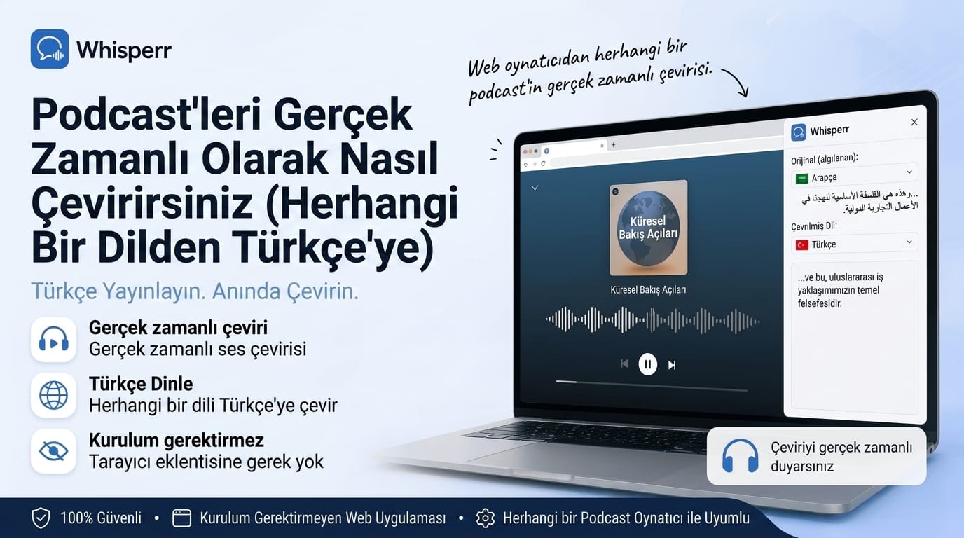 Bir Podcast Gerçek Zamanlı Nasıl Çevrilir? (Her Dilden Türkçeye)