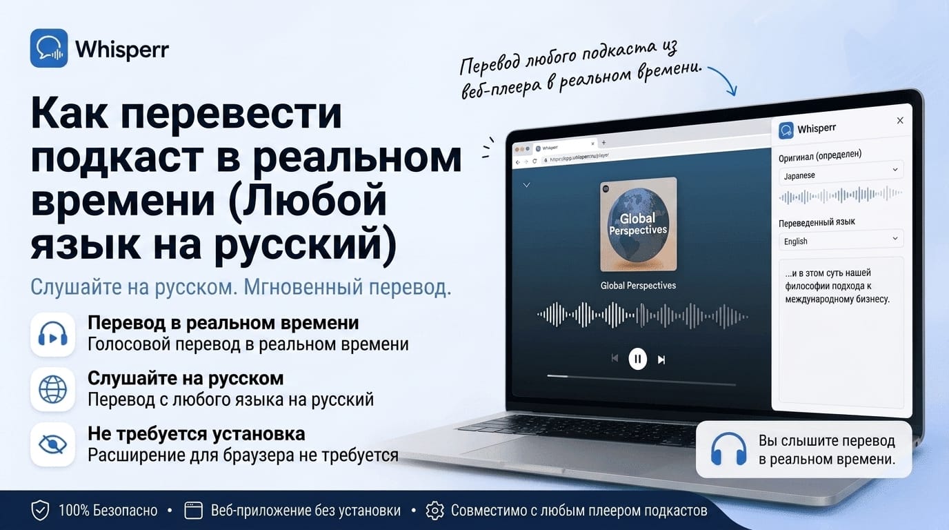 Как переводить подкаст в реальном времени на русский