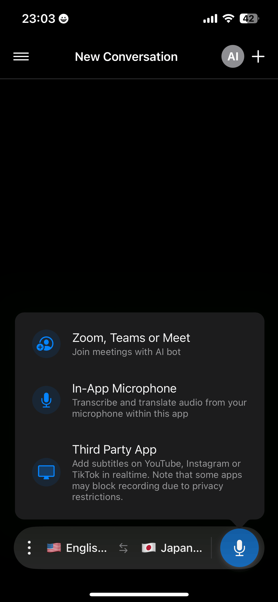 iPhone dark mode start recording options english.png