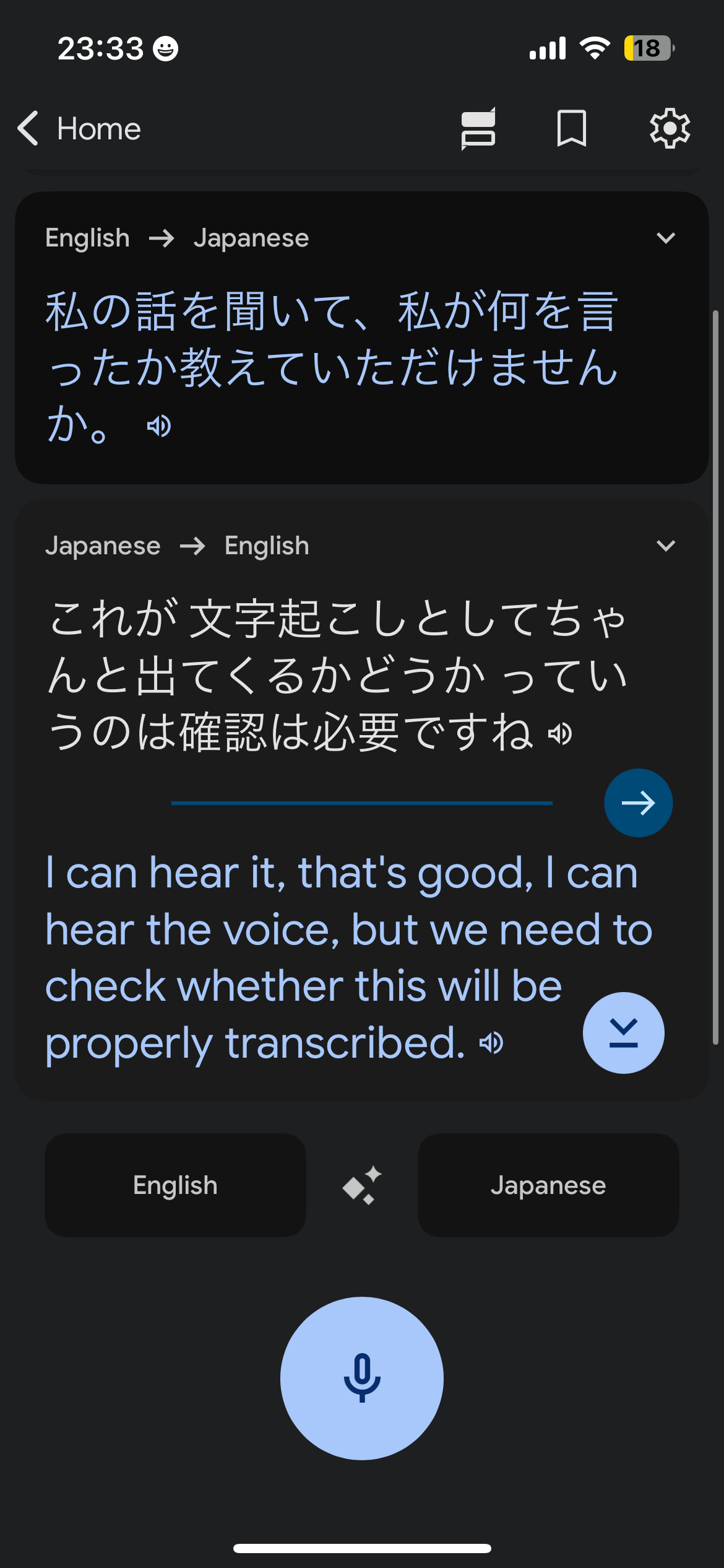 iPhone google translate conversation mode dark mode.png