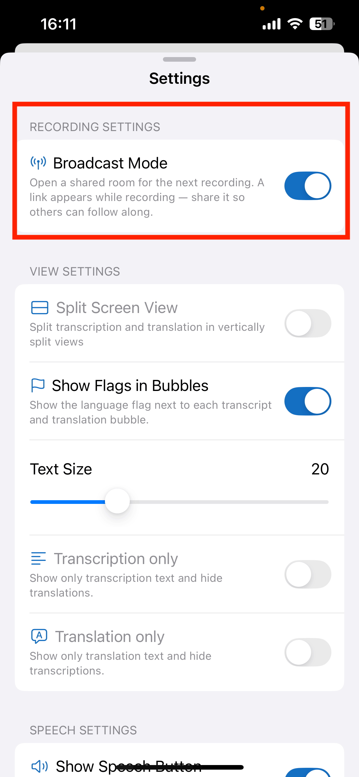 iPhone light mode broadcast mode English.png