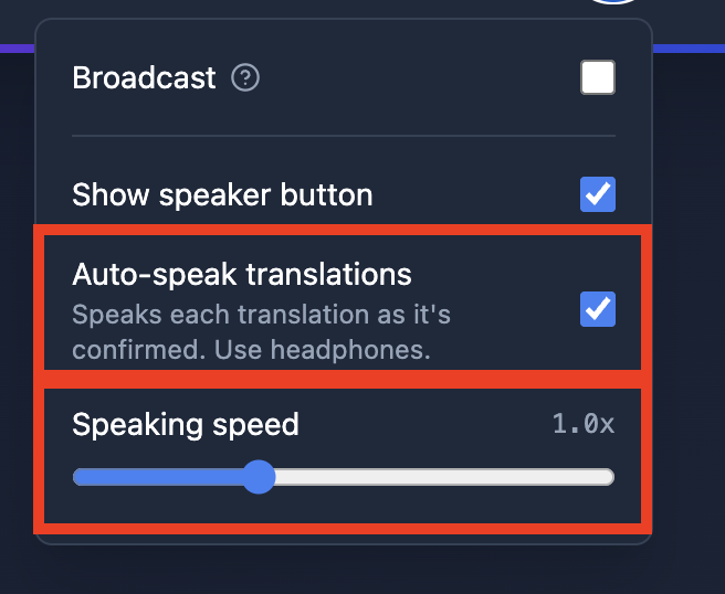 web app speech auto speak translation enabled speaking speed.png