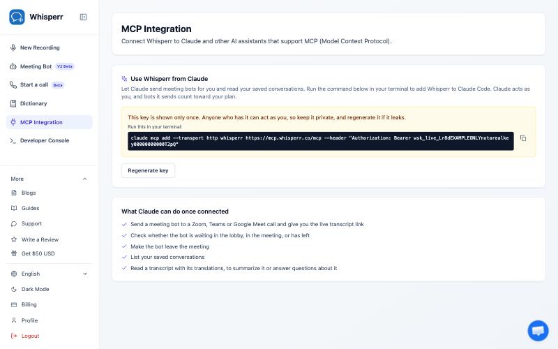whisperr-mcp-integration-page-command.jpg