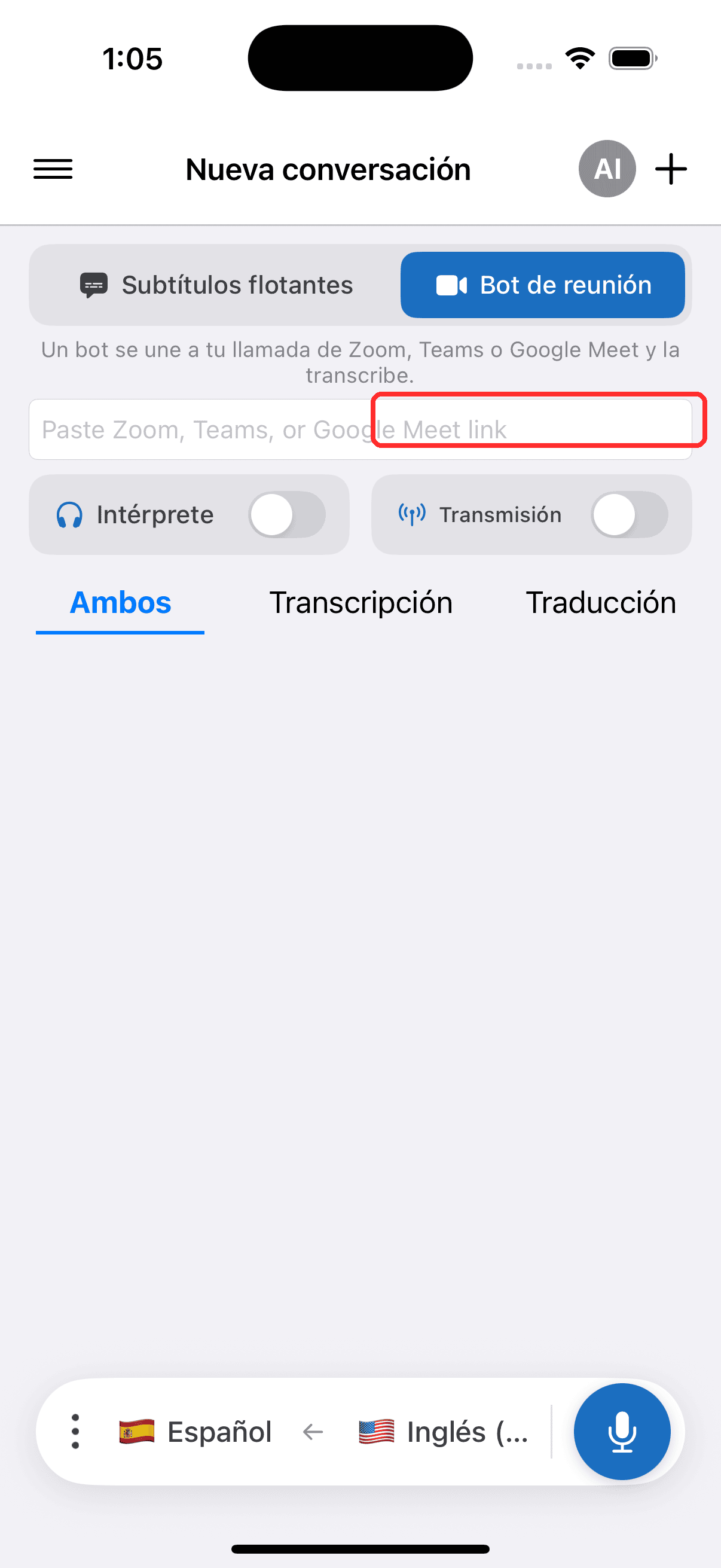 Turning on the Broadcast toggle on iPhone