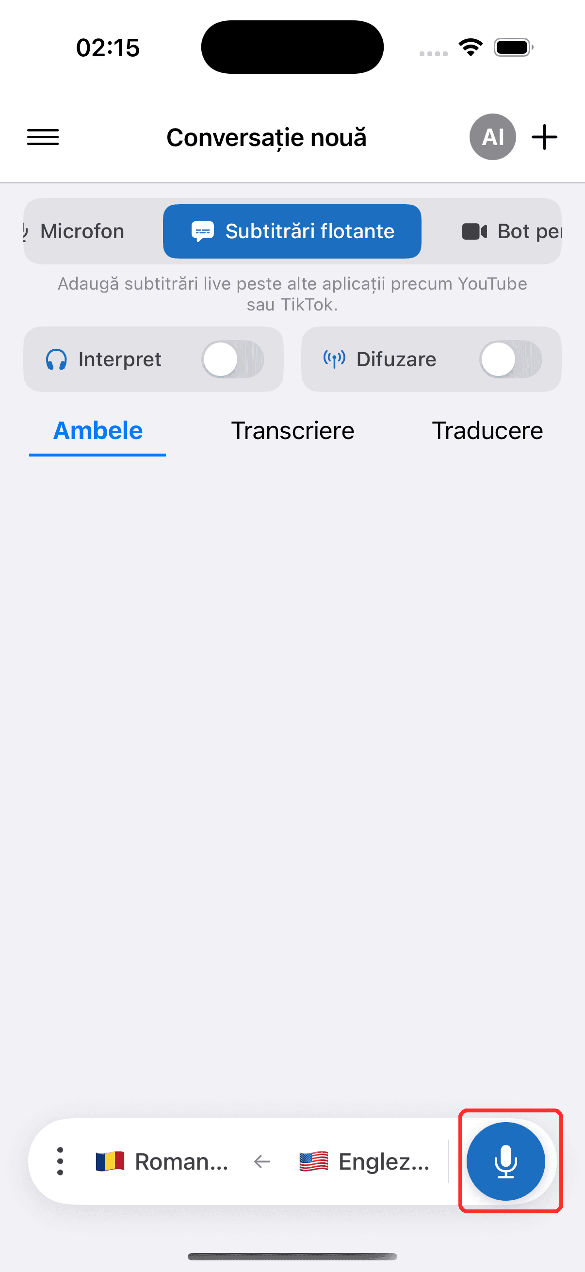 Tapping the record button to start on iPhone