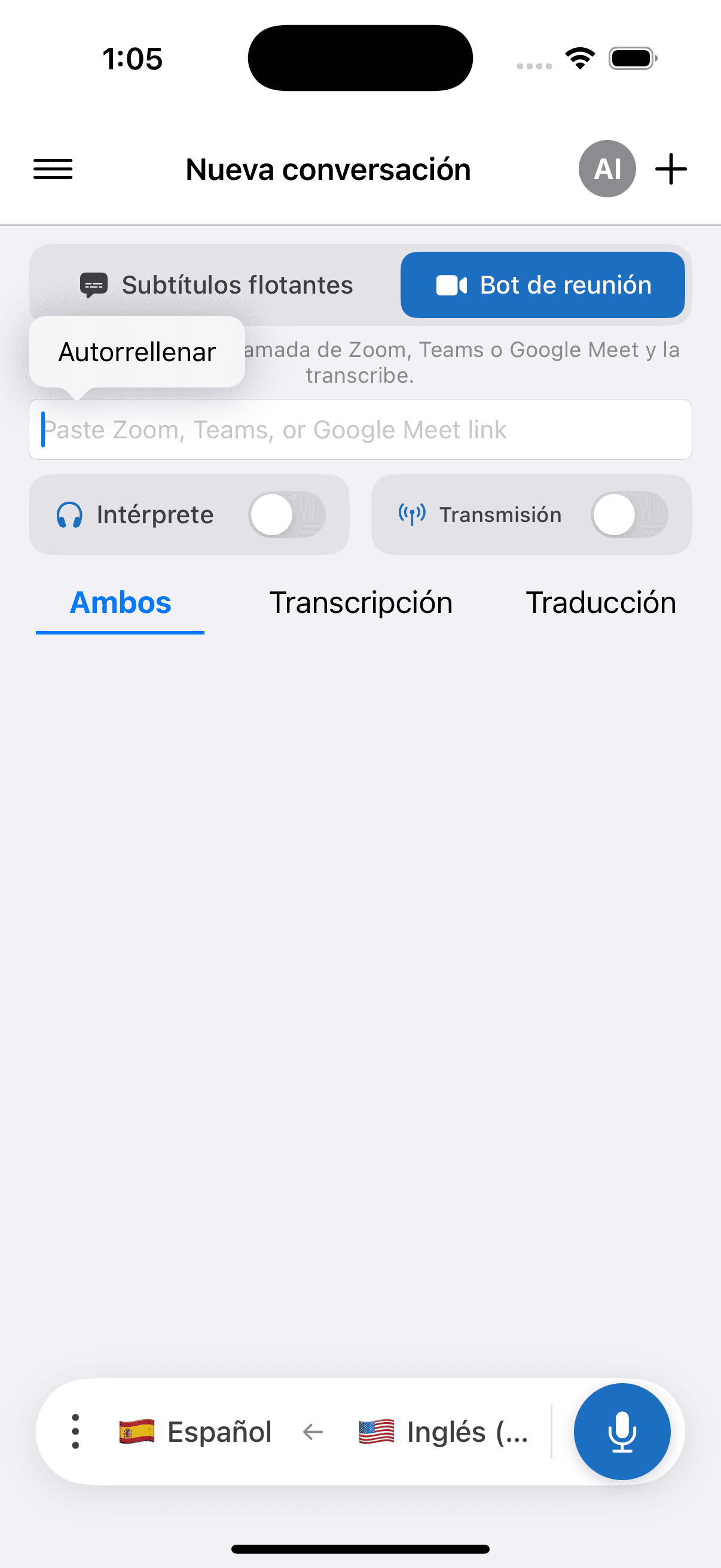 The Whisperr app open on a New Conversation screen