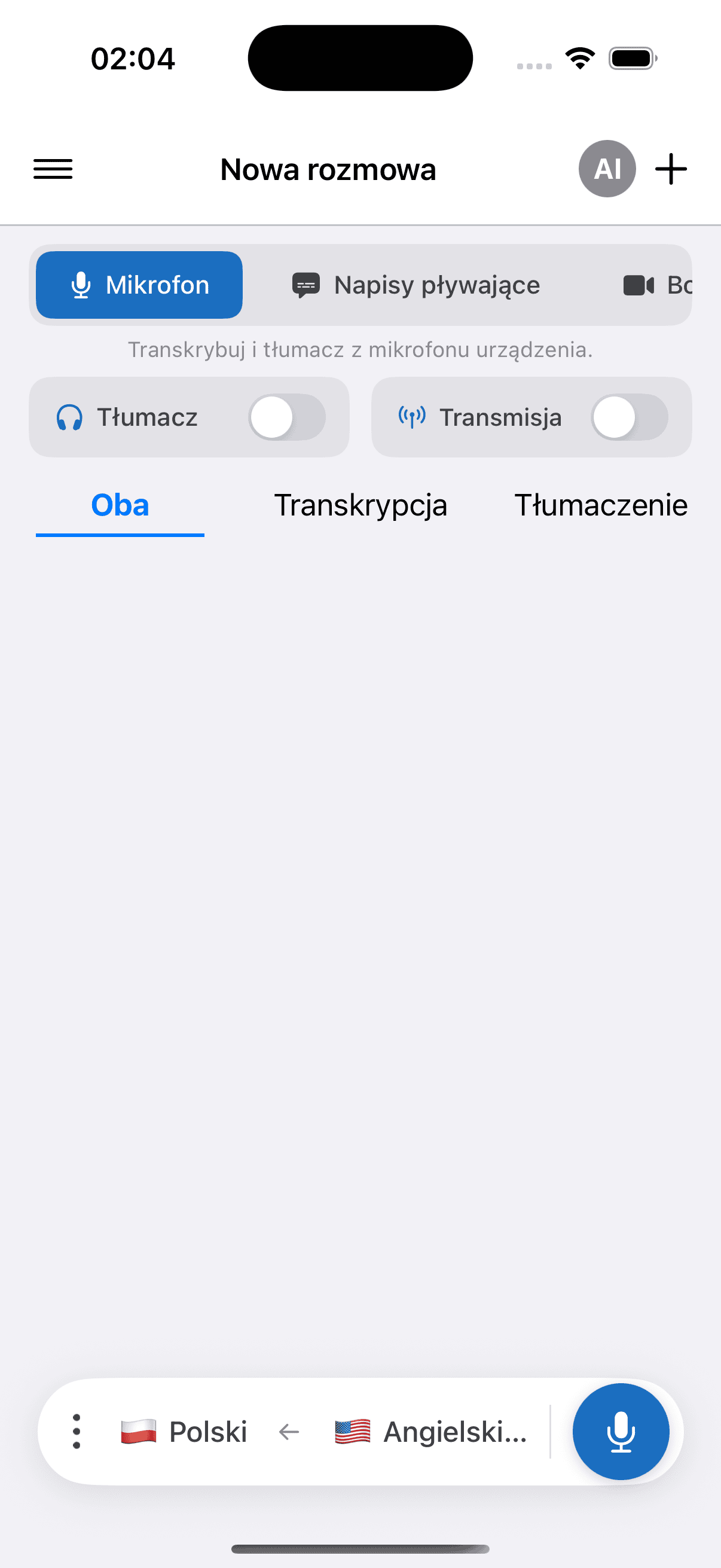 The Whisperr app open on a New Conversation screen