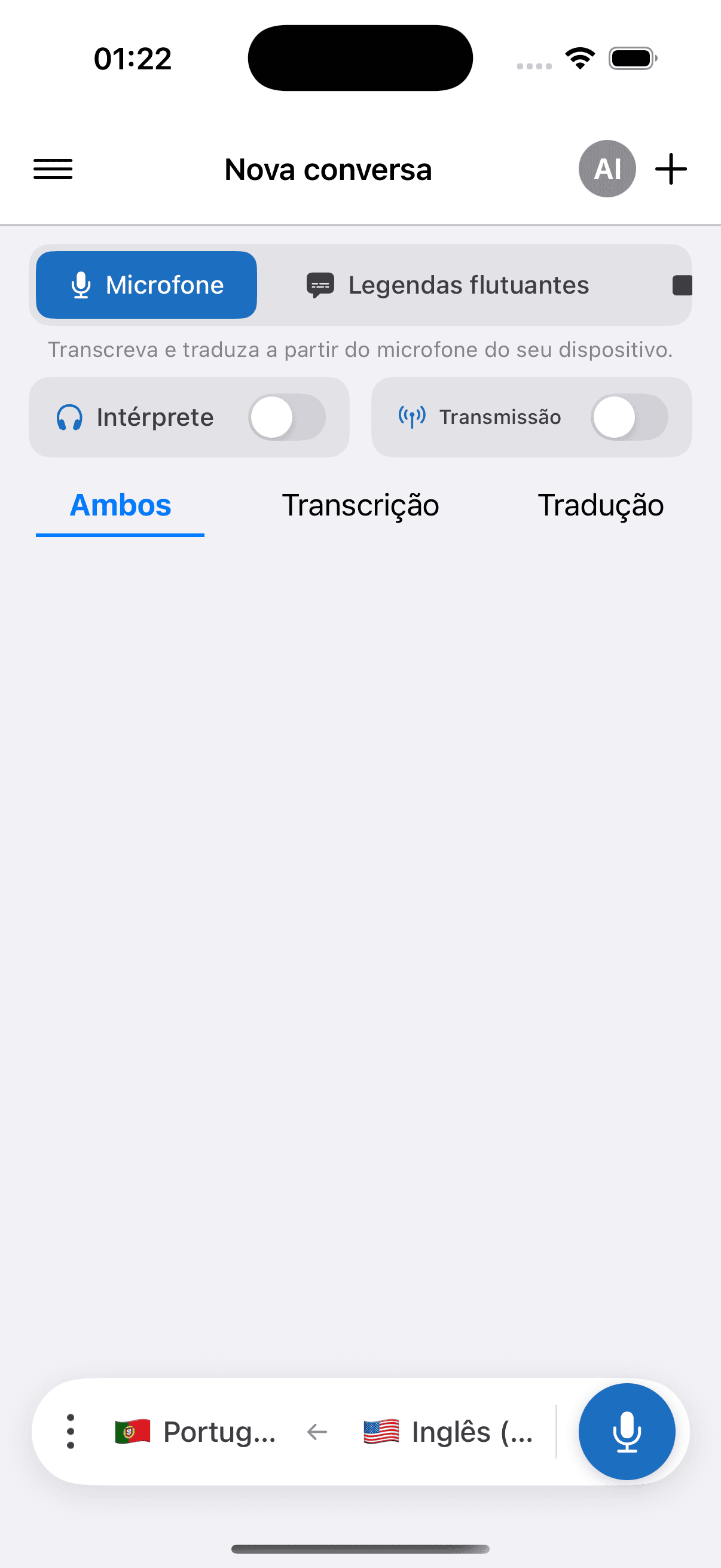 The Whisperr app open on a New Conversation screen