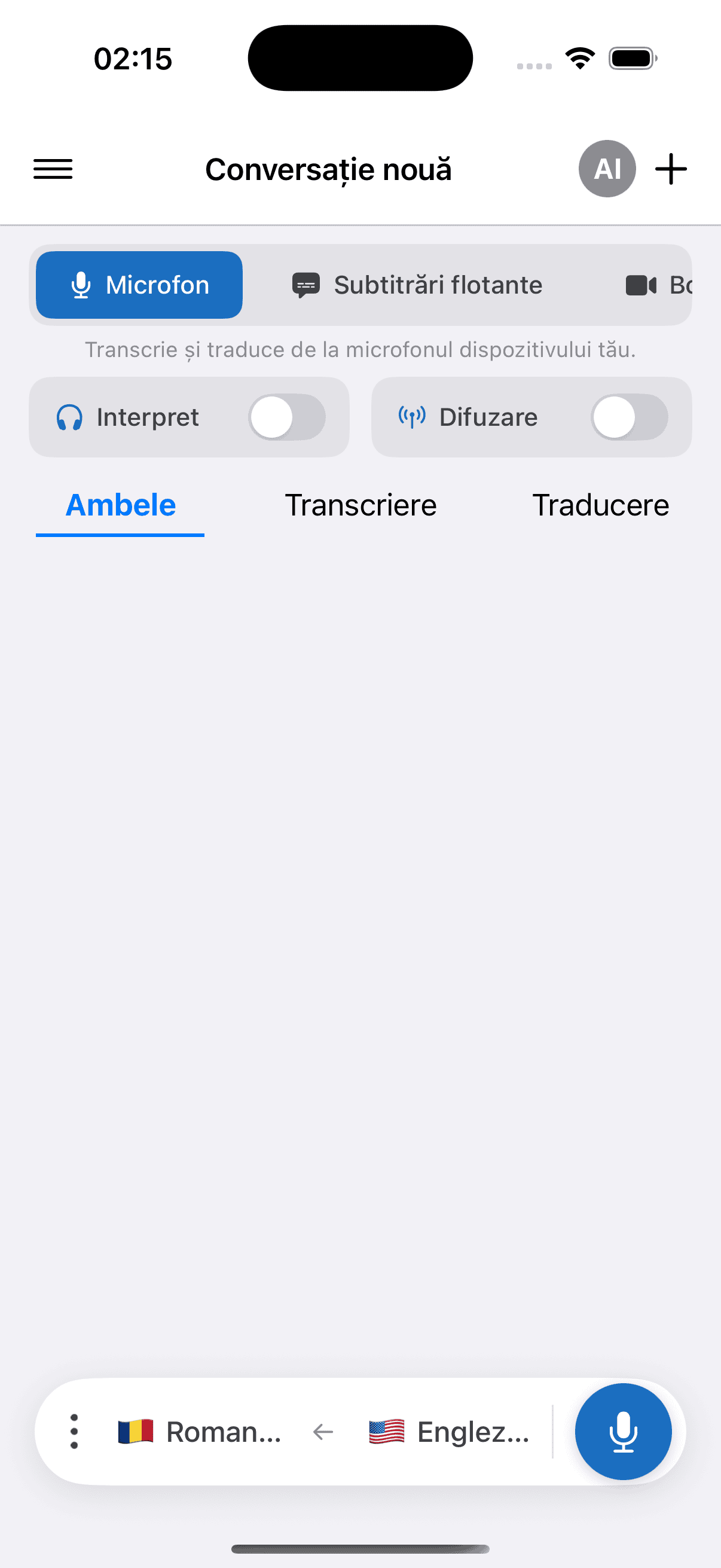 The Whisperr app open on a New Conversation screen