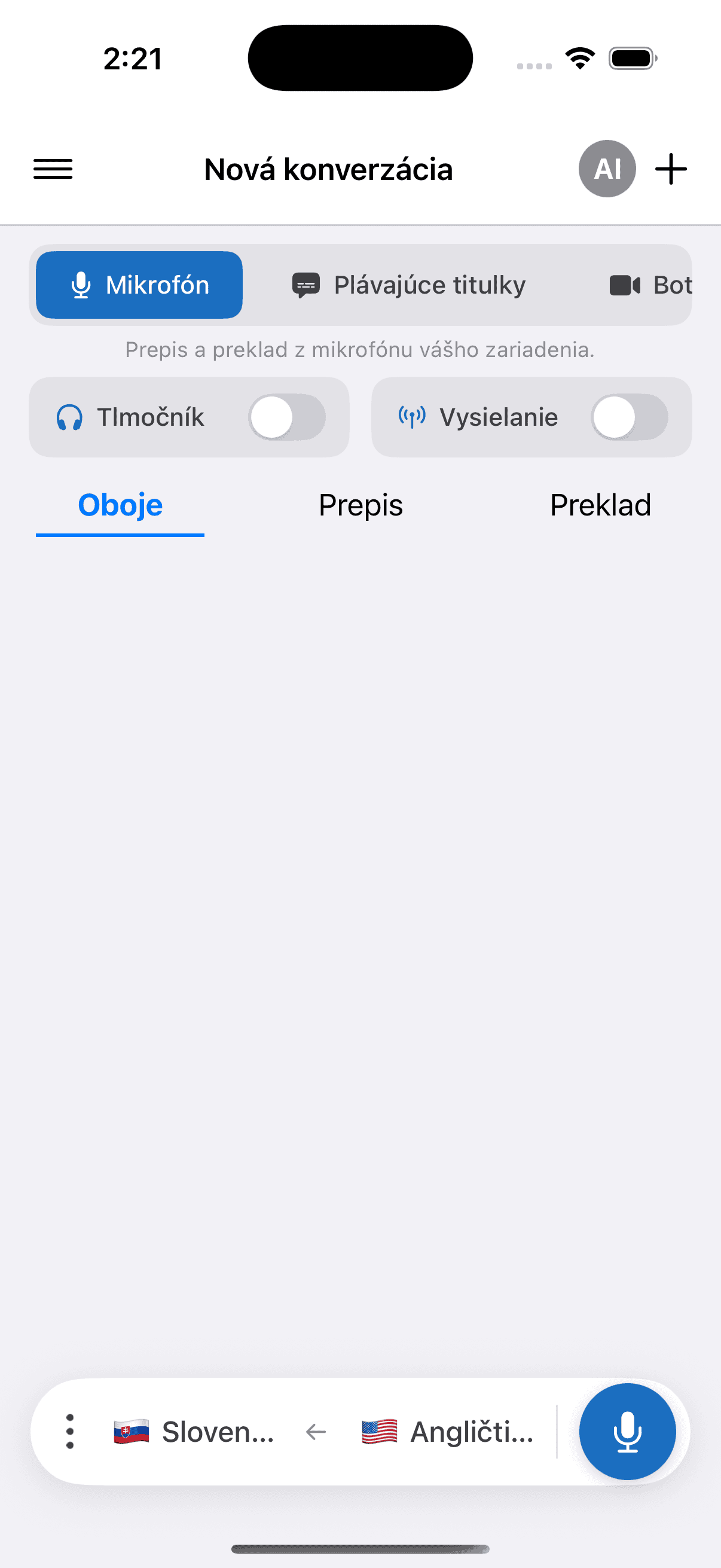 The Whisperr app open on a New Conversation screen