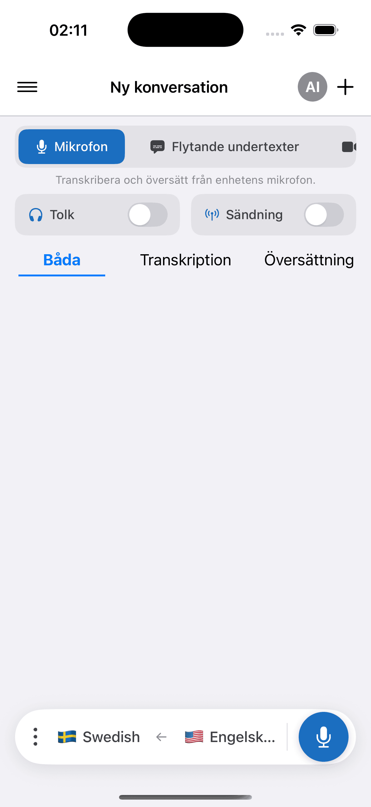 The Whisperr app open on a New Conversation screen