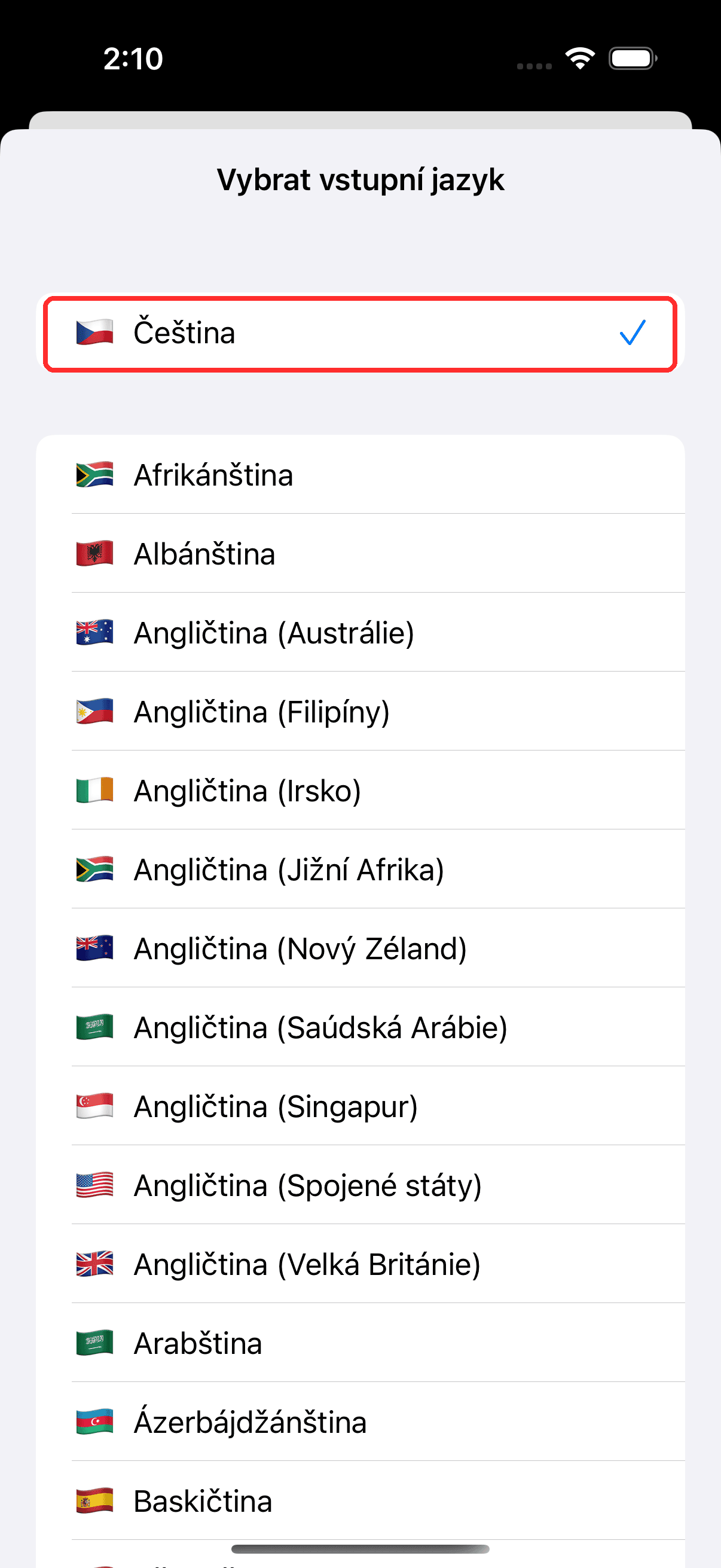 Selecting source and target languages in the bar at the bottom