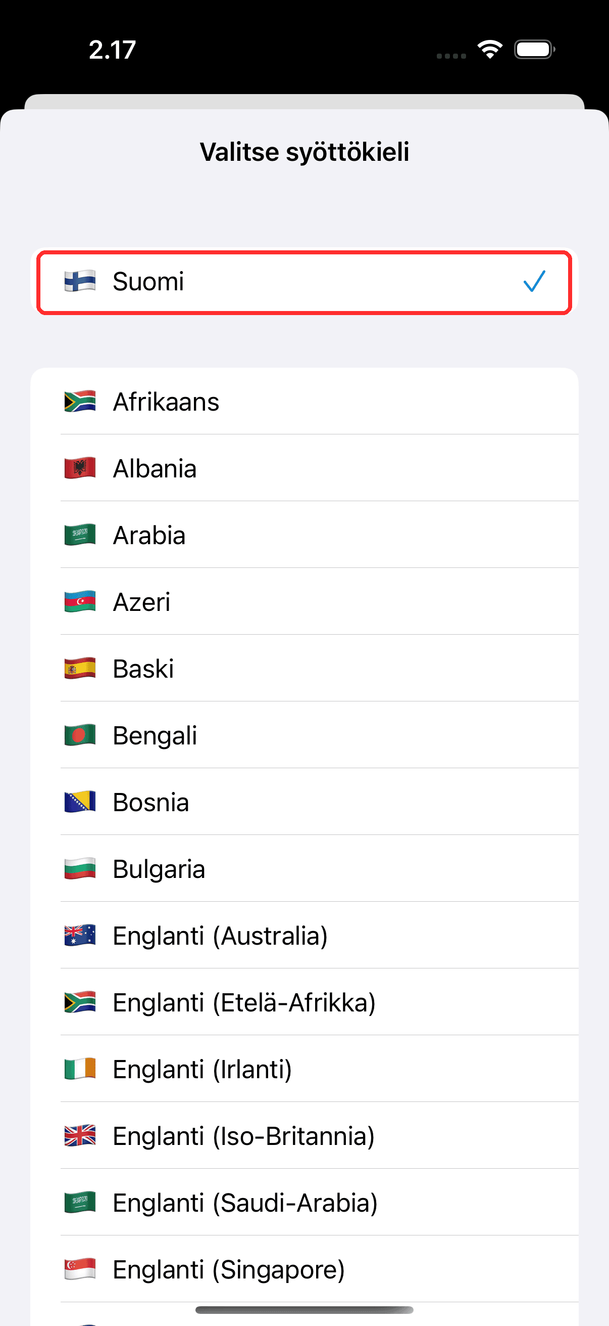 Selecting source and target languages in the bar at the bottom