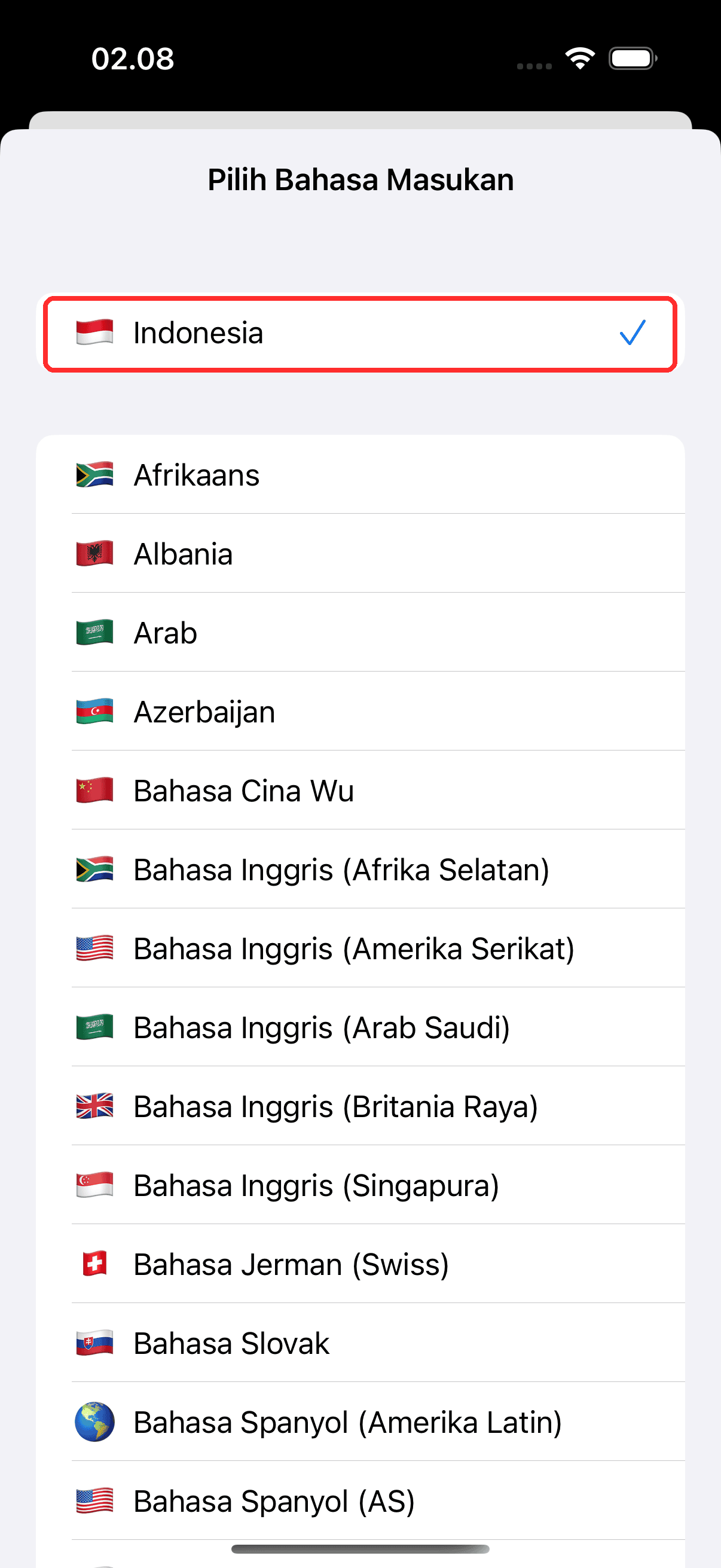 Selecting source and target languages in the bar at the bottom
