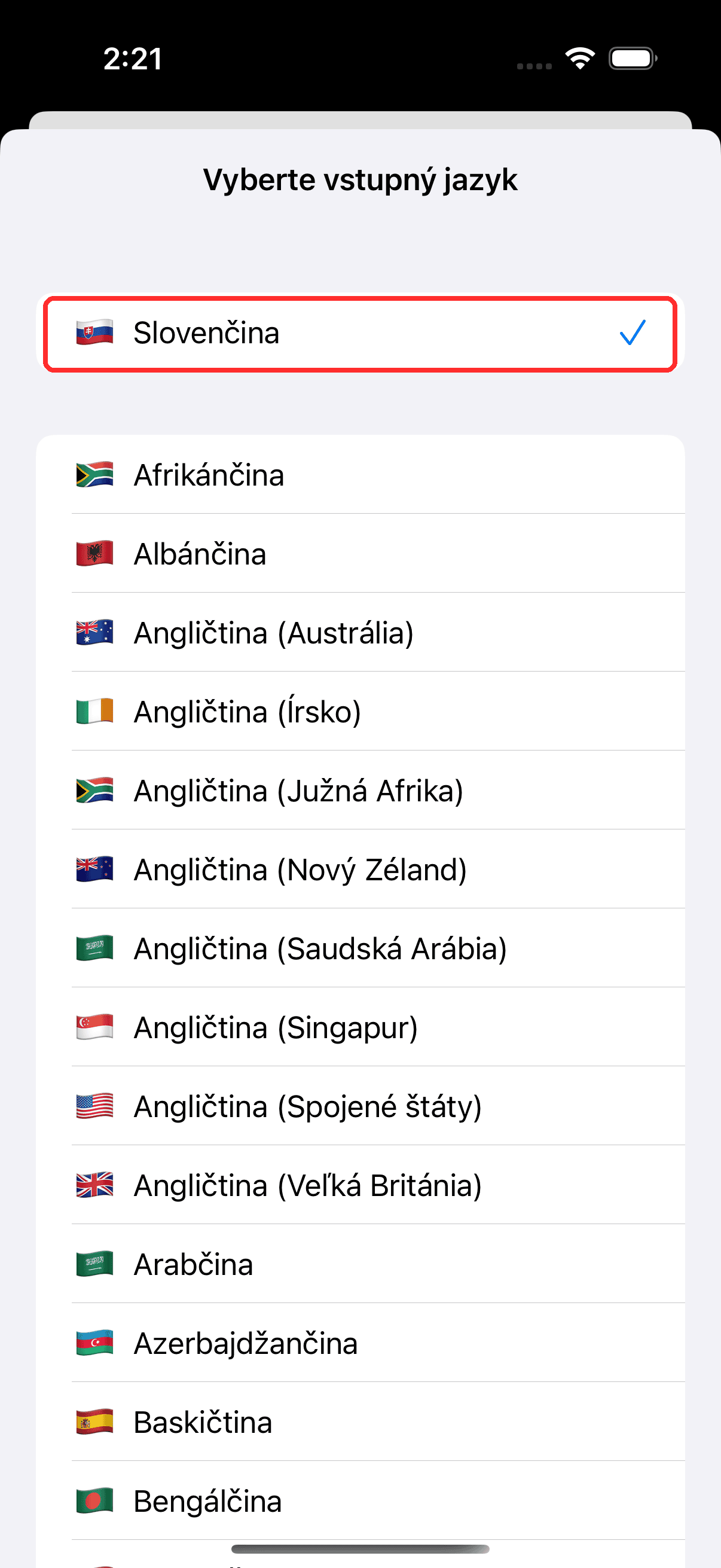 Selecting source and target languages in the bar at the bottom