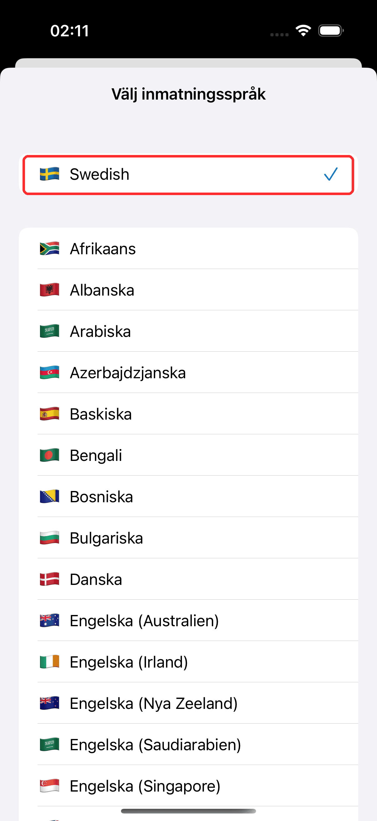 Selecting source and target languages in the bar at the bottom