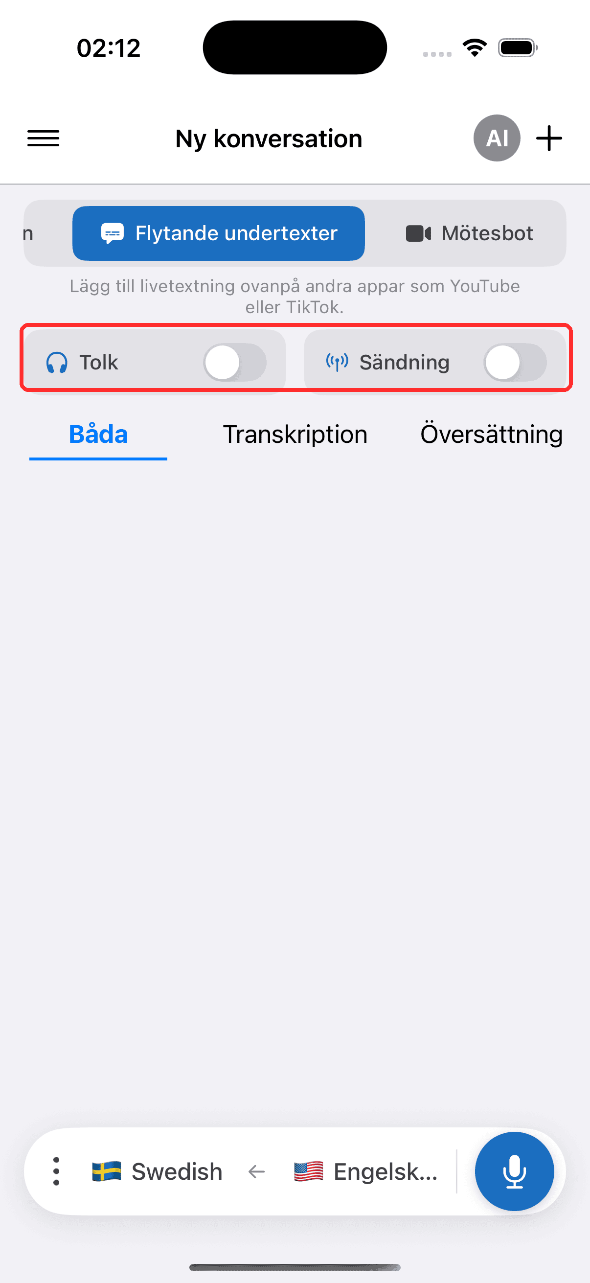 Pasting the meeting link into the Meeting Bot field on iPhone