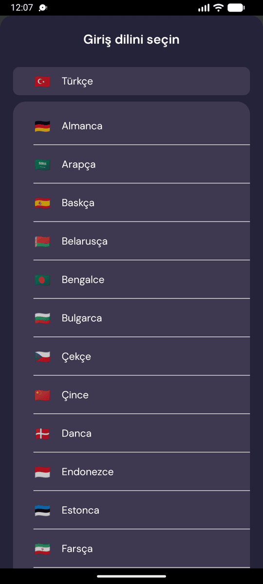 Selecting the input language on Android
