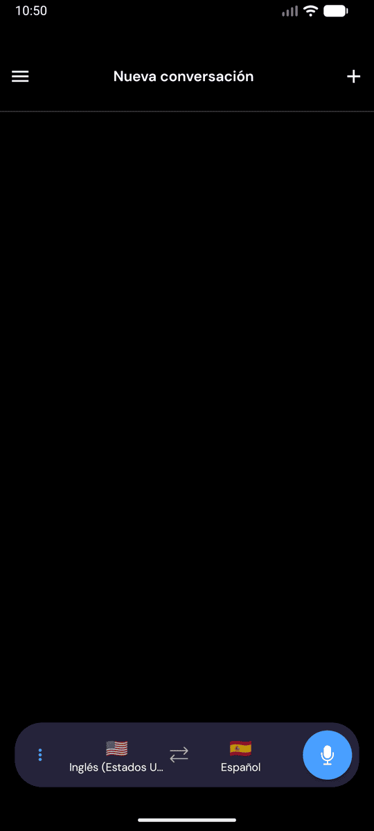 The Whisperr app open on Android showing the New Conversation screen